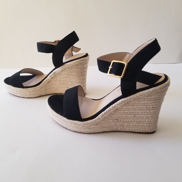 Vicki Vicki Black Platform Espadrille Wedge Sandals  size 7.5  NWOT - Picture 10 of 12